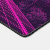 Retro 80s Synthwave Neon Auto Bureaumat & Muismat (Hoek)
