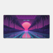 Retro 80s Synthwave Neon Zonsondergang Bureaumat (Voorkant)