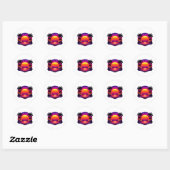Retro 80s Synthwave Zonsondergang Palmboom Sticker (Vel)