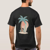 Retro 80s Synthwave Zonsondergang Surf T-shirt (Achterkant)