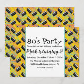 Retro 80s Terugblik Feest Thema Uitnodiging (Voorkant / Achterkant)