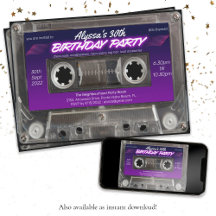 Retro 80s Theme Cassette Mixtape Verjaardagsfeest