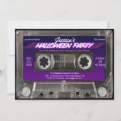 Retro 80s Thereed Cassette Mixtape Halloween Party Kaart (Voorkant)
