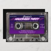 Retro 80s Thereed Cassette Mixtape Halloween Party Kaart (Voorkant / Achterkant)