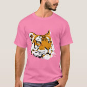Retro 80's Tiger Illustration Burnout T-Shirt (Voorkant)