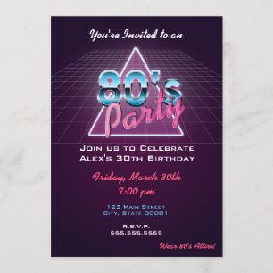 Retro 80's Uitnodiging