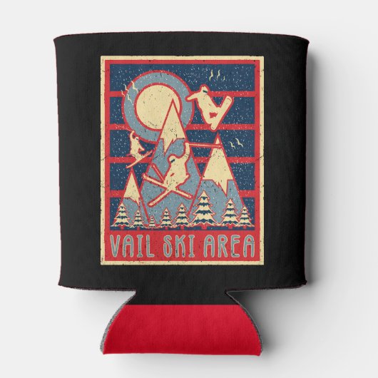 Retro 80s Vail skigebied Blikjeskoeler (Achterkant)