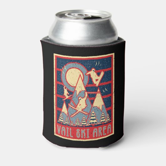 Retro 80s Vail skigebied Blikjeskoeler (Blikje Achterkant)