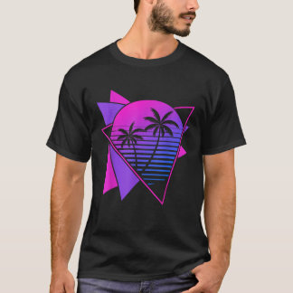 Retro 80s Vaporwave Esthetische Palmbomen 90s Art T-shirt