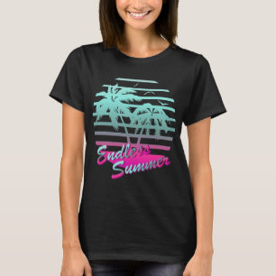 Retro 80s Vaporwave Tropisch Eindeloos Zomerblauw T-shirt