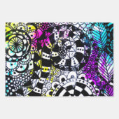 Retro 80s verf splatter strepen graffiti doedels inpakpapier vel (Voorkant)