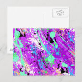 Retro 80's verfplaat - Paars Briefkaart (Voorkant / Achterkant)