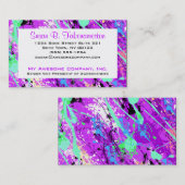 Retro 80's verfplaat - Paars Visitekaartje (Voorkant / Achterkant)