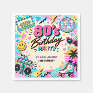 Retro 80s Verjaardag Servet