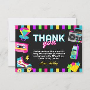 Retro 80's verjaardagsfeestje - Bedankt Card