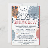 Retro 80s Vibrant Bold 21ste Verjaardag Kaart (Voorkant)