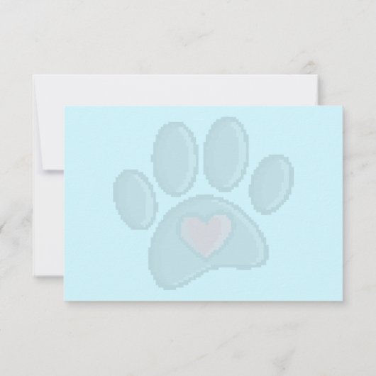 Retro 80s Video Game 8 Bit Pixel Art Dog Paw Print Notitiekaartje (Achterkant)