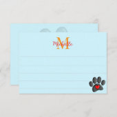 Retro 80s Video Game 8 Bit Pixel Art Dog Paw Print Notitiekaartje (Voorkant / Achterkant)