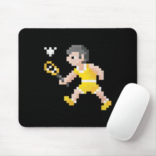 Retro 80s Video Game Pixel Art Badminton Player  Muismat (Met muis)