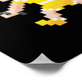 Retro 80s Video Game Pixel Art Badminton Player  Poster (Hoek)