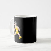 Retro 80s videogame Pixel Art Badminton Player Koffiemok (Voorkant links)