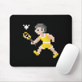 Retro 80s videospel pixel art badmintonspeler  muismat (Met muis)