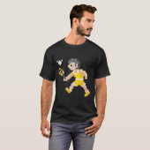 Retro 80's videospel pixel art badmintonspeler  t-shirt (Voorkant volledig)
