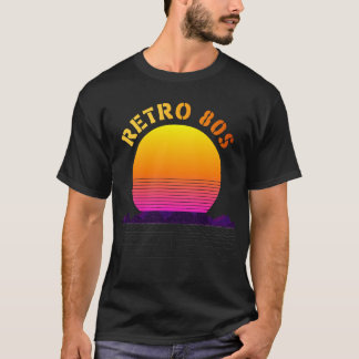 Retro 80s Vintage Zonsondergang T-shirt