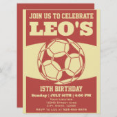 Retro 80's Voetbal Verjaardag Kaart (Voorkant / Achterkant)