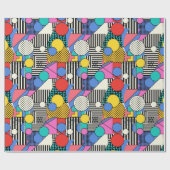 Retro 80s Vormen Kleurrijk Cadeaupapier (Vlak)