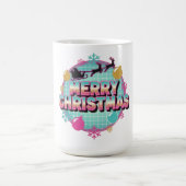 Retro 80s vrolijk kerstbeeld koffiemok (Center)