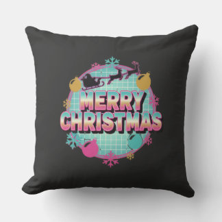 Retro 80s vrolijk kerstbeeld kussen