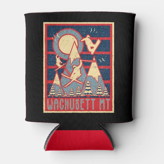 Retro 80s Wachusett Mountain Ski Blikjeskoeler (Voorkant)