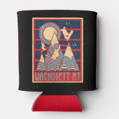 Retro 80s Wachusett Mountain Ski Blikjeskoeler (Achterkant)