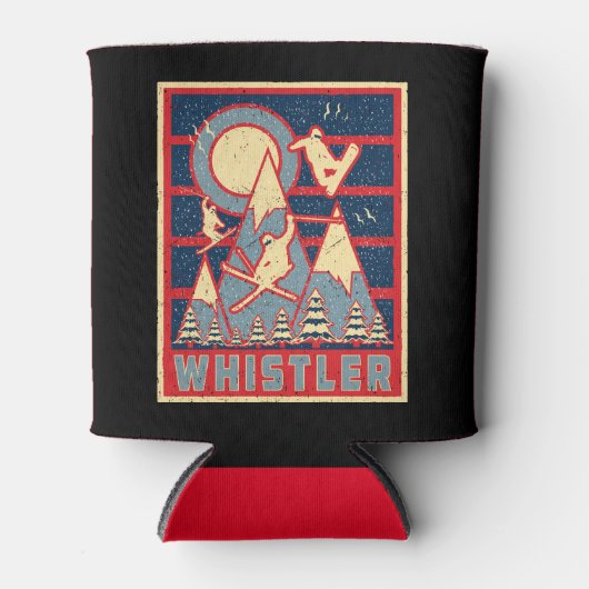 Retro 80s Whistler British Columbia Blikjeskoeler (Voorkant)