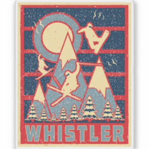 Retro 80s Whistler British Columbia Sticker