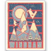Retro 80s Windham Mountain Ski Sticker (Voorkant)