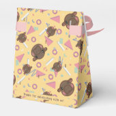 Retro 80's Yellow Baby Hippo Birthday Bedankdoosjes (Achterkant)