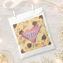 Retro 80's Yellow Baby Hippo Birthday Bedankzakje