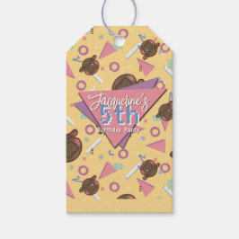 Retro 80's Yellow Baby Hippo Birthday Cadeaulabel