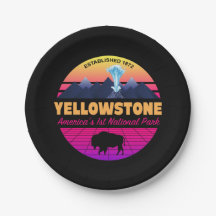 RETRO 80S YELLOWSTONE NATIONAL PARK NEON VAPORWAVE