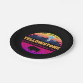 RETRO 80S YELLOWSTONE NATIONAL PARK NEON VAPORWAVE PAPIEREN BORDJE (Gekanteld)