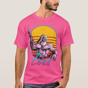 Retro 80s Zeus Greek Mythology God Retrowave Synth T-shirt