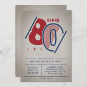 Retro 80th Birthday Kaart (Voorkant / Achterkant)