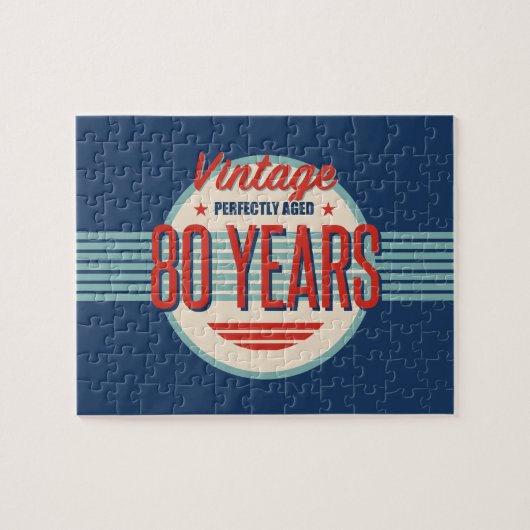 Retro 80th Birthday Legpuzzel (Horizontaal)