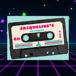 Retro 80th Birthday Party Kaart<br><div class="desc">👉 Vier je 40ste verjaardag 80 stijl met deze super leuke retro mix tape party uitnodiging. Het ontwerp heeft een tachtiger motief en strepen. Deze retro muziek party uitnodiging zal je feest zeker onderscheiden van de rest! #zazzlemade - Klik gewoon om dit ontwerp te personaliseren!Mijn beloften - Dit is uniek...</div>