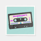Retro 80th Paarse Mix Tape, 30th Birthday Party Servet (Voorkant)