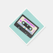 Retro 80th Paarse Mix Tape, 30th Birthday Party Servet (Hoek)