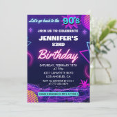 Retro 83e verjaardag uitnodiging Terug naar de jar (Staand voorkant)