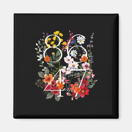 Retro 8647 Floral Anti Trump Liberal Political  Magneet (Voorkant)